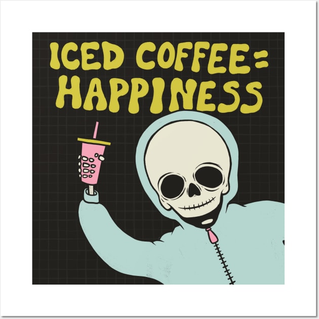Iced Coffee = Happiness Wall Art by cecececececelia